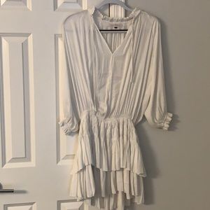 White multi-tiered mini dress